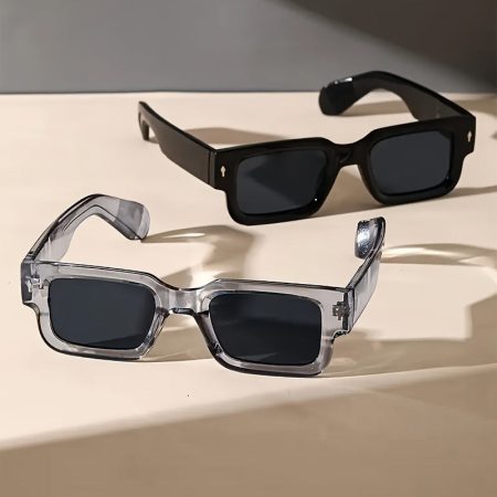 Retro Square Fashion Glasses for Women Men Thick Frame Sun Shades for Party Beach Travel