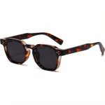 Retro Square Thick Framed Fashion Glasses for Women & Men - Vintage UV400 Lenses, Polycarbonate Frame, Trendy Brown & Black Design, Includes Case & Microfiber Cloth, Lightweight & Durable for Outdoor Activities