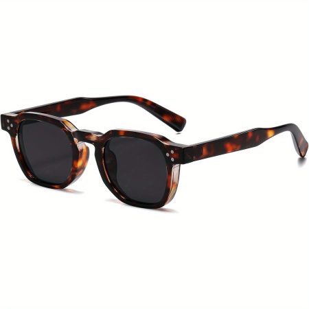 Retro Square Thick Framed Fashion Glasses for Women & Men - Vintage UV400 Lenses, Polycarbonate Frame, Trendy Brown & Black Design, Includes Case & Microfiber Cloth, Lightweight & Durable for Outdoor Activities