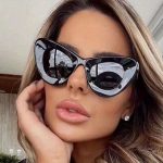 European and American trendy new cat eye retro large frame rice nail ins anti blue light glasses